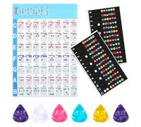 2Pcs Guitar Fretboard Stickers 1Pcs Guitar Chord Chart,with 6Pcs Guitar Picks Coded Note Decals Guitar Tools for Learner Practice Fit 6 Strings Guitar