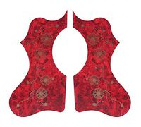 2Pcs Guitar Guard Plastic Pickguard Plate Pack Set Accessory Replacement for Acoustic (Red)