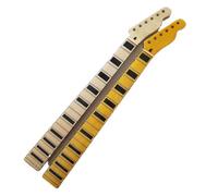 2pcs Guitar Neck 22 Fret 25.5 Inch Short Size Maple Fingerboard Block Inlay Replacement Parts