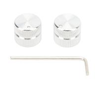 2PCS Guitar Panel Knobs with Hex Wrench, Metal Electric Guitar Control Knobs Replacement Set, Non - Slip Knurled Design for Easy Installation, Compatible with Most