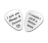 2PCS Guitar Pick, I Couldn’t Pick A Better Man&I pick you always,Birthday Gift for Musician Guitar Player Husband Boyfriend, Father's Day Christmas Anniversary Valentines Gifts for him