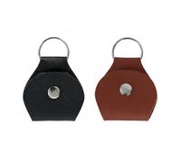 2Pcs Guitar Pick Keychain Holder Leather Picks Case Leather Plectrum Holder Keyrings Portable Guitar Pick Holders for Guitar Players(Black+Brown)