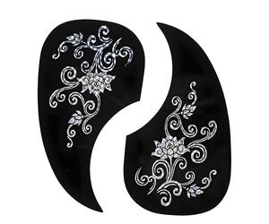 2Pcs Guitar Pickguard, Self-adhensive Comma Shape Guitar Pick Guard Sticker Protector for Acoustic Guitar (Silver) Acoustic Guitar Accessories