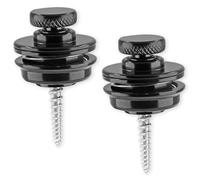 2pcs - Guitar strap lock, button quick install/release strap lock, guitar strap locking system, Suitable for acoustic guitar strap, bass guitar strap, electric guitar strap (black)