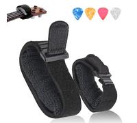 2PCS Guitar String Mute Damper, Guitar Mute Strap, Fretboard Mute Band, Guitar String Cover Strap, Noise-Free Playing, for Acoustic, Electric and Bass Guitars, Black