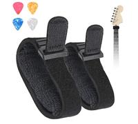 2PCS Guitar String Mute Damper,Guitar String Cover Belt, Adjustable Bass Mute Silencer, Adjustable Bass Mute, for Electric Acoustic Classic Guitar Bass Musical Instrument,small and large(Black)