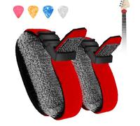 2PCS Guitar String Mute Damper,Guitar String Cover Belt, Adjustable Bass Mute Silencer, Adjustable Bass Mute, for Electric Acoustic Classic Guitar Bass Musical Instrument Accessories(Red)