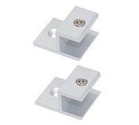 2Pcs H-Shape Glass Clamps with Thickened Clamping Arms, Aluminum Alloy Heavy Duty Clamp Shelf Clip Wall Mounted Mirror Clips (9-12mm)