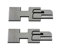 2pcs H2 Rear Liftgate Door Nameplate 3D Badge Emblems Replacement for 2003-2009 Hummer H2 (Chrome)