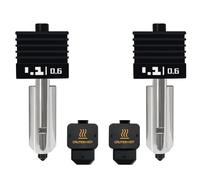 2PCS H2S/H2D Combo/P2S Hotend Kits 0.6mm Hardened Steel Nozzles- for 3D Printer Bambu H2D/A1/A1 Mini Extruder Hot End/Printhead with Silicone Socks Heatbreak Assembled Heatsink and Heat Block