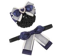 2pcs Hair Bun Cover and Bow Tie Set for Business Suit, Cloth
