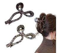 2PCS Hair Claw Clips, French Butterfly Jaw Clips Tortoise Shell Clip Leopard Print Stylish Hair Accessories for Women Girls