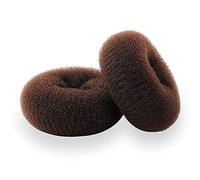 2PCS Hair Donut Bun Maker - Chignon Hair Increase Doughnut Shaper for Thick & Long Hair (X-Large, 4.5 Inch/Brown)