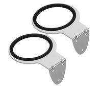 2pcs Hair Dryer Holder Stainless Steel Wall Mounted for Bathroom | Compact Silver Bracket, Quick Grab-and-go Access, Fits Standard Dryer, for Vanity Areas