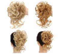 2PCS Hair Pieces for Women, Messy Bun Hair Piece, Hair Scrunchies for Women, Fake Bun for Quick Hairstyling, Hair Piece,Birthday Party, Best Gift, Two Colors, One Size