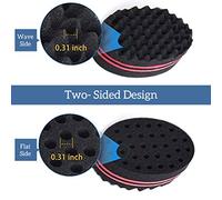2Pcs Hair Sponge for Curls - Dual-Sided Barber Brush Tool for Men Women Kids Creates Twists Dreads Afro Waves in Minutes Reusable Travel-
