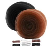 2pcs Hair Sponge For Updos, Invisible Volumizing Hair Mesh For Updo - Hairs Padding With Secure Clips, Black & Light Brown, 70.87 Inch