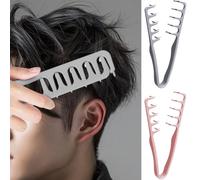 2Pcs Hair Texture Comb Men Women, Volumizing Hair Styling Brush, Wide Tooth Comb For Curly Hairs, Root Volume Tool For Covers Bangs And Improving The Overall Hairs Texture, Bangs Seam Grooming