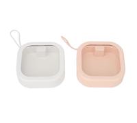 2Pcs Hair Tie Box, Multifunctional Storage Container, Transparent Top for Hair Accessories Jewelry Cotton Swabs, Pla with Portable Lanyard