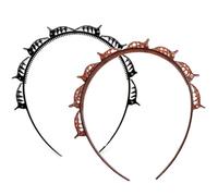 2Pcs Hairband with bangs Clips, Headband with Clips Attached, Double Bangs Hairstyle Hairpin with Clips, Fashion Braided Headbands with Clips, Hair Accessories Clip Headbands for Women Girls (Mix, 1)