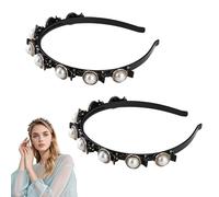 2Pcs Hairpin Pearl Headbands Double Bangs Hairstyle Hairpin Twist And Hair Clip Headband with Clips Hair Bands Teeth Comb Styling Accessories for Women Girls