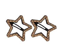 2Pcs Hairpins Rhinestones Shining Hollow Five-Pointed Star Shape Hair Clips Stable Non-Damaging Hair Pins Women Hair