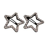 2Pcs Hairpins Rhinestones Shining Hollow Five-Pointed Star Shape Hair Clips Stable Non-Damaging Hair Pins Women Hair