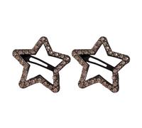 2Pcs Hairpins Rhinestones Shining Hollow Five-Pointed Star Shape Hair Clips Stable Non-Damaging Hair Pins Women Hair