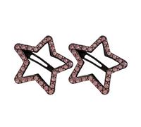 2Pcs Hairpins Rhinestones Shining Hollow Five-Pointed Star Shape Hair Clips Stable Non-Damaging Hair Pins Women Hair