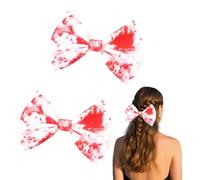2Pcs Halloween Accessories Bloody Bow Hair Clips,Halloween Bows Alligator Clips Blood Splattered Hairpins Hair Accessories for Women Girls Kids Toddlers Cosplay Costume Party Supplies Headdress