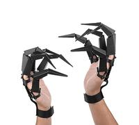 2pcs Halloween Articulated Fingers, 3D Printed Articulated Finger Extensions Claws Extender Articulated Fingers Claws for Witch Ghost Gloves Halloween Devil Claws Cosplay Props (Black)