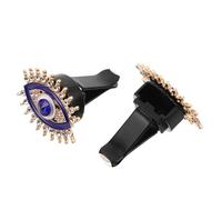 2pcs Halloween Bling Evil Eye Car Vent Clip Charm for Women Blue | Alloy and Rhinestone Finish, Compact Universal Fit, Fragrance and Odor Coverage, 4.20x3.90x3.20cm