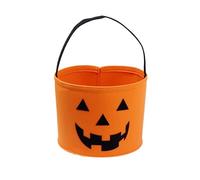 2Pcs Halloween Bucket,Trick or Treat Bucket,Pumpkin Monster Candy Basket with Handles,Foldable Goodie Bags for Party, Shelf Baskets,Large Capacity Felt Fall Decorations (Orange,1)