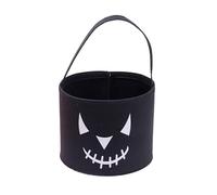 2Pcs Halloween Bucket,Trick or Treat Bucket,Pumpkin Monster Candy Basket with Handles,Foldable Goodie Bags for Party, Shelf Baskets,Large Capacity Felt Fall Decorations (Black,1)