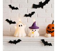 2PCS Halloween Candles Set- Cute Ghost Candles (Halloween Scented Candles)