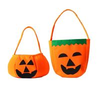 2PCS Halloween Candy Bag Trick or Treat Pumpkin Bags Goodies Jar Gift Portable Pumpkin Basket Handbag for Kids Costume Party Festival Home Decoration