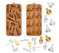 2PCS Halloween Candy Moulds Knife Axe Poison Bottle Silicone Finished Product Size 1.5"-2"