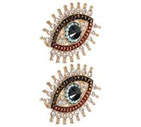 2pcs Halloween Devil's Eye Brooch, Turkish Evil Eye Pin, Rhinestone | Vintage Alloy with Secure Pin Base, Lightweight Ladies Jewelry for Wedding and Party Wear