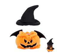 2pcs Halloween Doll Clothes Set, 15-17cm Fashion Doll Outfits Spooky Pumpkin Clothing and Witch Hat for 1st/2nd/3rd Gen Plush Dolls Display Accessories, Gifts for Collectors