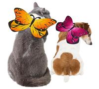 2PCS Halloween for Dogs Dog Costume Butterfly Shape Dog Adjustable Cat Apparel Cute Felt Fabric Cat Outfit Costumes for Cats