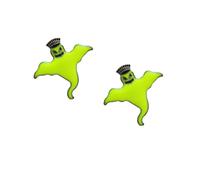 2Pcs Halloween Ghost Luminous Brooch Lapel Pin Enamel Green Demon Queen Crown Glow in The Dark Brooches Badge Hat Jeans Dress Suit Jacket Pins Punk Fun Holiday Festival Party Jewelry for Woemen Men