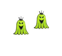 2Pcs Halloween Ghost Luminous Brooch Lapel Pin Enamel Green Demon Queen Crown Glow in The Dark Brooches Badge Hat Jeans Dress Suit Jacket Pins Punk Fun Holiday Festival Party Jewelry for Women Men Set
