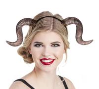 2Pcs Halloween Horn Headband, PU Foam RAM Cosplay Hair Band for Party | Funny Festive Accessory for Masquerade Ball, Easy to Match Outfit, Cool Unique Style Prop