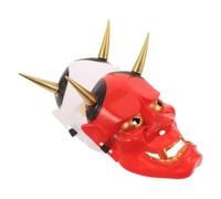 2pcs Halloween Japanese Demon Mask for Adults with Long Sharp Horns