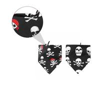 2pcs Halloween PET Triangle Scarf for Dogs, Soft Polyester Bib Collar | Lightweight Stretchy Fabric, Machine Washable Black Design, Party Accessory for Dog and PET Wear
