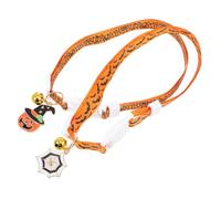 2pcs Halloween Pumpkin Ghost Cat Collar with Bell Adjustable Polyester | Orange Festive Design, Lightweight Comfortable Wear, for Adult Cats and Puppies, PET Photography and Walking Random Color