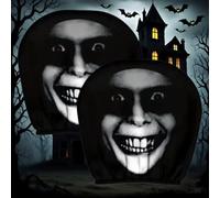 2pcs Halloween Scary Car Headrest Covers - with Horror Face Mask Design | Universal Fit Protector for Car/Truck/Van, Funny Halloween Vehicle Interior Decor