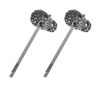 2Pcs Halloween Skull Hair Clip Rhinestone Skull Barrettes Hairpin Crystal Scary Hair Accessory Cosplay Costume Jewelry for Festival