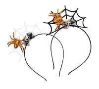 2pcs Halloween Skull Headband Spider Web Headdress for Women | Plastic, Chic Simple Design, Party Costume Accessory, for Women, Day of Dead Style