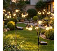 2PCS Halloween Solar Tree Stump Light,24.8" Solar Garden Lights Outdoor,Cute Glowing Ghost Outdoor Decor,Swaying 6-Head Twinkling Pathway Light,Magical Vintage Lantern,for Garden Yard Porch